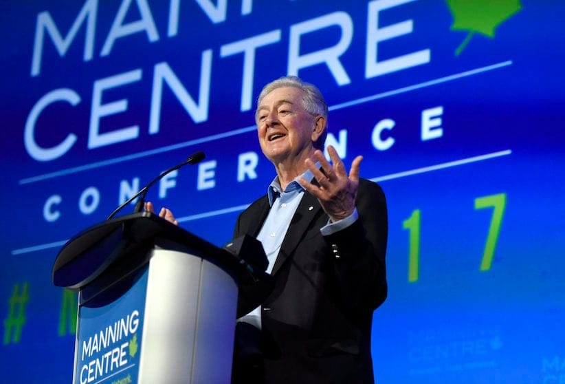 Preston Manning speaks at the opening of the Manning Centre conference, on Friday, Feb. 24, 2017 in Ottawa. THE CANADIAN PRESS/Justin Tang