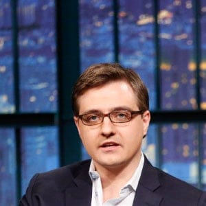 MSNBCs Chris Hayes during an interview with host Seth Meyers on March 24, 2015. (Lloyd Bishop/NBC/Getty Images)