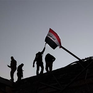 Mosul, Iraq Iraqi army soldiers celebrate the defeat of ISIS in east Mosul. (Photograph by Adnan Khan)