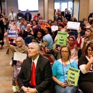 Republican U.S. Senator Bill Cassidy speaks during a town hall meeting in Metairie, Louisiana, U.S. February 22, 2017. (Jonathan Bachman/Reuters)