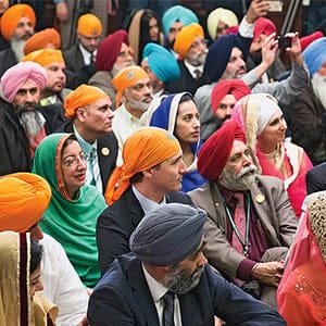 Prime Minister Trudeau attends the Vaisakhi on the Hill ceremony in Centre Block. April 11, 2016. (Adam Scotti/PMO)