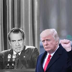 Pres. Richard Nixon (left) and President Donald Trump (right) (Steve Northup/The LIFE Images Collection/Getty Images & Mark Wilson/Getty Images)