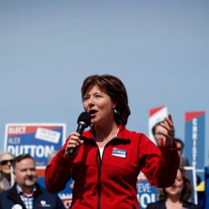 Liberal Leader Christy Clark speaks to candidates and supporters at the Elk Lake boathouse in Saanich, B.C., on Tuesday, April 11, 2017. (Chad Hipolito/CP)