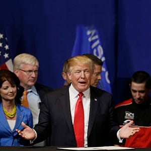 Donald Trump at Snap-On Tools in Kenosha, Wisconsin