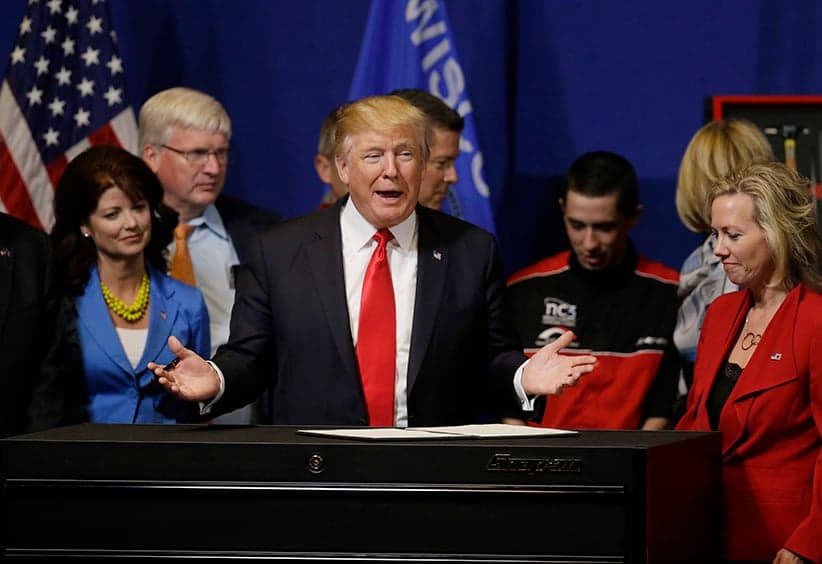 Donald Trump at Snap-On Tools in Kenosha, Wisconsin