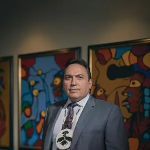 The National Chief Perry Bellegarde in the Assembly of First Nations office in Ottawa. (Photograph by Jessica Deeks)
