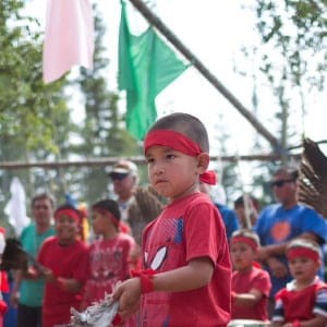 - ONE TIME USE ONLY - Courey Knapaysweet takes part in a children’s ceremony at a sundance at Fort Albany First Nation. (Nick Kozak)