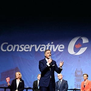 Conservative leadership candidate Maxime Bernier speaks during the Conservative Party of Canada leadership debate in Toronto on Wednesday April 26, 2017. (Nathan Denette/CP)
