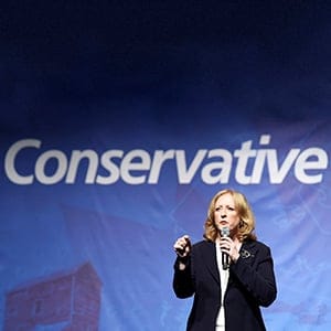 Conservative leadership candidate Lisa Raitt speaks during the Conservative Party of Canada leadership debate in Toronto on Wednesday April 26, 2017. (Nathan Denette/CP)