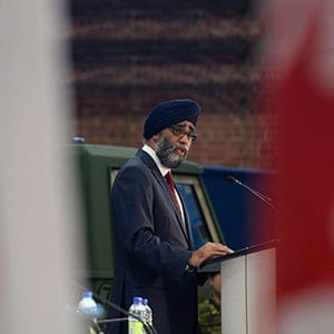 Defence Minister Harjit Sajjan unveils the Liberal government's long-awaited vision for expanding the Canadian Armed Forces in Ottawa on Wednesday June 7, 2017. Canada will increase defence spending by $13.9 billion over the next decade. (Adrian Wyld/CP)