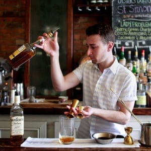 Jacob Wharton-Shukster makes a smoked whisky at Chantecler in Toronto. (Marta Iwanek/Toronto Star/Getty Images)