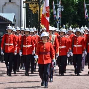 Captain Megan Couto of the 2nd Battalion, Princess Patricia's Canadian Light Infantry (PPCLI), makes history as she becomes the first woman to command the Queen's Guard at Buckingham Palace, London, Britain June 26, 2017. REUTERS/ John Stillwell