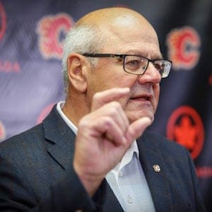 Calgary Flames president Ken King speaks to reporters about the team's position on the Saddledome in Calgary, Alta., Friday, Sept. 15, 2017.THE CANADIAN PRESS/Jeff McIntosh