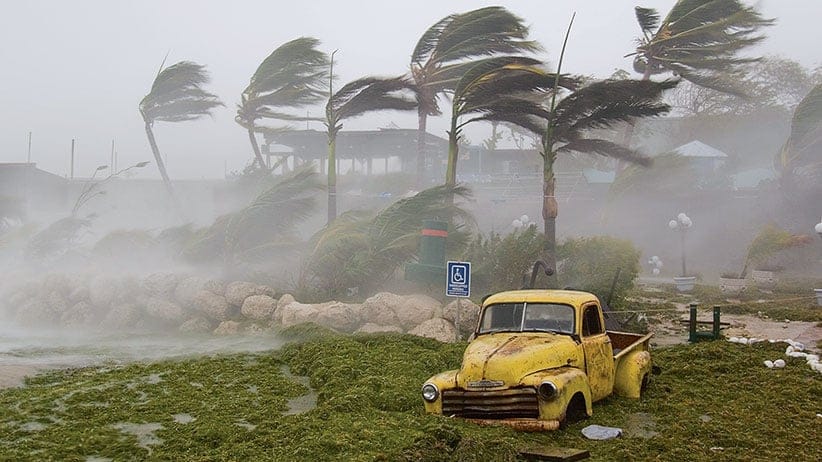 Extreme winds and seaweed-filled storm surge during Hurricane Dennis. Key West, Florida. (Mike Theiss/National Geographic/Getty Images)