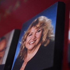A picture of Senator Lynn Beyak accompanies other Senators official portraits on a display outside the Senate on Parliament Hill in Ottawa on Thursday, Sept. 21, 2017. THE CANADIAN PRESS/Sean Kilpatrick