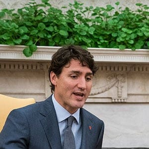 President Donald Trump and first lady Melania Trump welcome Canadian Prime Minister Justin Trudeau and his wife Sophie Gregoire Trudeau to the Oval Office of the White House in Washington, DC on Wednesday, Oct. 11, 2017. (Jabin Botsford/The Washington Post/Getty Images)