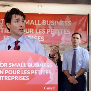 Prime Minister Justin Trudeau speaks to members of the media at a press conference in Stouffville, Ont., on Monday, October 16, 2017. (Nathan Denette/CP)