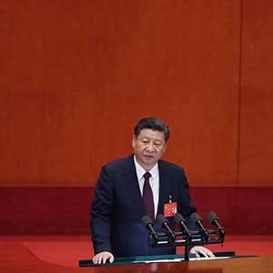 BEIJING, CHINA - OCTOBER 18: Chinese President Xi Jinping during the opening session of the 19th National Congress Of The Communist Party Of China (CPC) at The Great Hall Of The People on October 18, 2017 in Beijing, China. (Photo by Lintao Zhang/Getty Images)