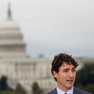 Prime Minister of Canada Justin Trudeau speaks during a press availability at the Canadian Embassy, October 11, 2017 in Washington, DC. Earlier in the day, Prime Minister Trudeau met with U.S. President Donald Trump, where their talks were expected to focus on the North American Free Trade Agreement (NAFTA). (Drew Angerer/Getty Images)