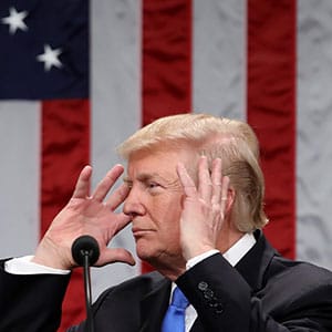 WASHINGTON, DC - JANUARY 30: U.S. President Donald J. Trump delivers the State of the Union address in the chamber of the U.S. House of Representatives January 30, 2018 in Washington, DC. This is the first State of the Union address given by U.S. President Donald Trump and his second joint-session address to Congress. (Photo by Win McNamee/Getty Images)