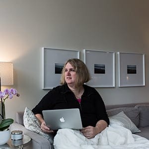 Clayre Sessoms at her home in Vancouver, BC. (Photograph by Jackie Dives)