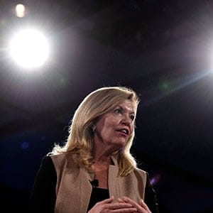 Ontario PC Party leadership candidate Christine Elliot participates in a question-and-answer session at the Manning Networking Conference in Ottawa on Saturday, Feb. 10, 2018. THE CANADIAN PRESS/Justin Tang
