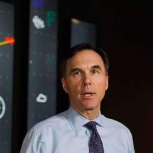 Minister of Finance Bill Morneau speaks to media after meeting with private sector economists, in Toronto on Friday, February 16, 2018. (Christopher Katsarov/CP)