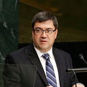 Canada's Deputy Foreign Minister Daniel Jean addresses the 70th session of the United Nations General Assembly, Saturday, Oct. 3, 2015 at U.N. Headquarters. (AP Photo/Mary Altaffer)