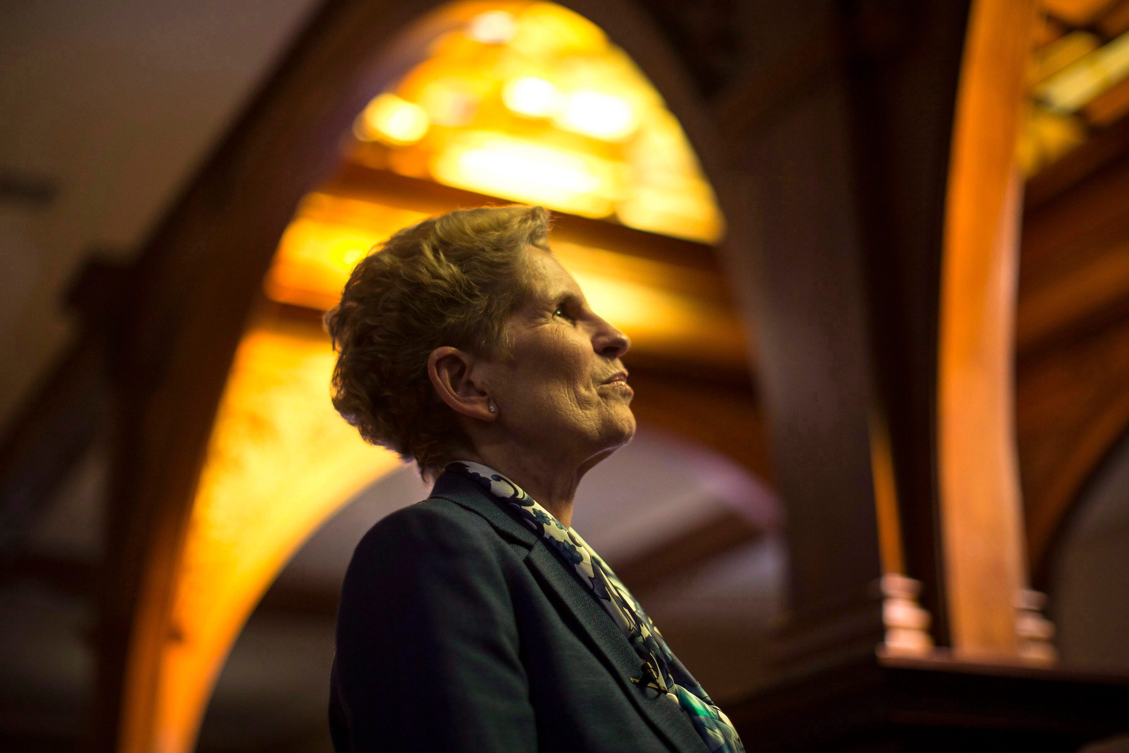 Ontario Premier Kathleen Wynne talks at the Ontario Legislature in Toronto on Monday, March 19, 2018. (THE CANADIAN PRESS/Chris Young)