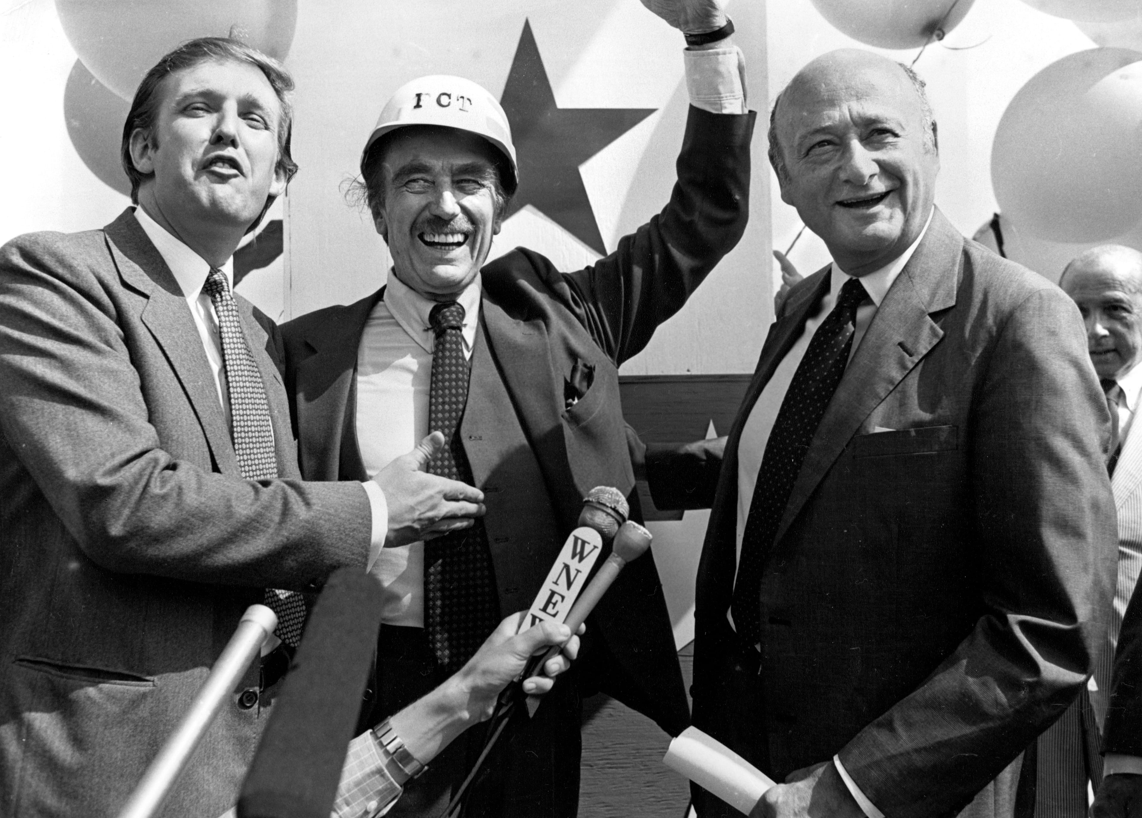 Donald Trump with father Fred Trump (centre) and New York City Mayor Ed Koch (right) on Jul. 26, 1982. (Michael Norcia/New York Post Archives/(c) NYP Holdings, Inc. via Getty Images)