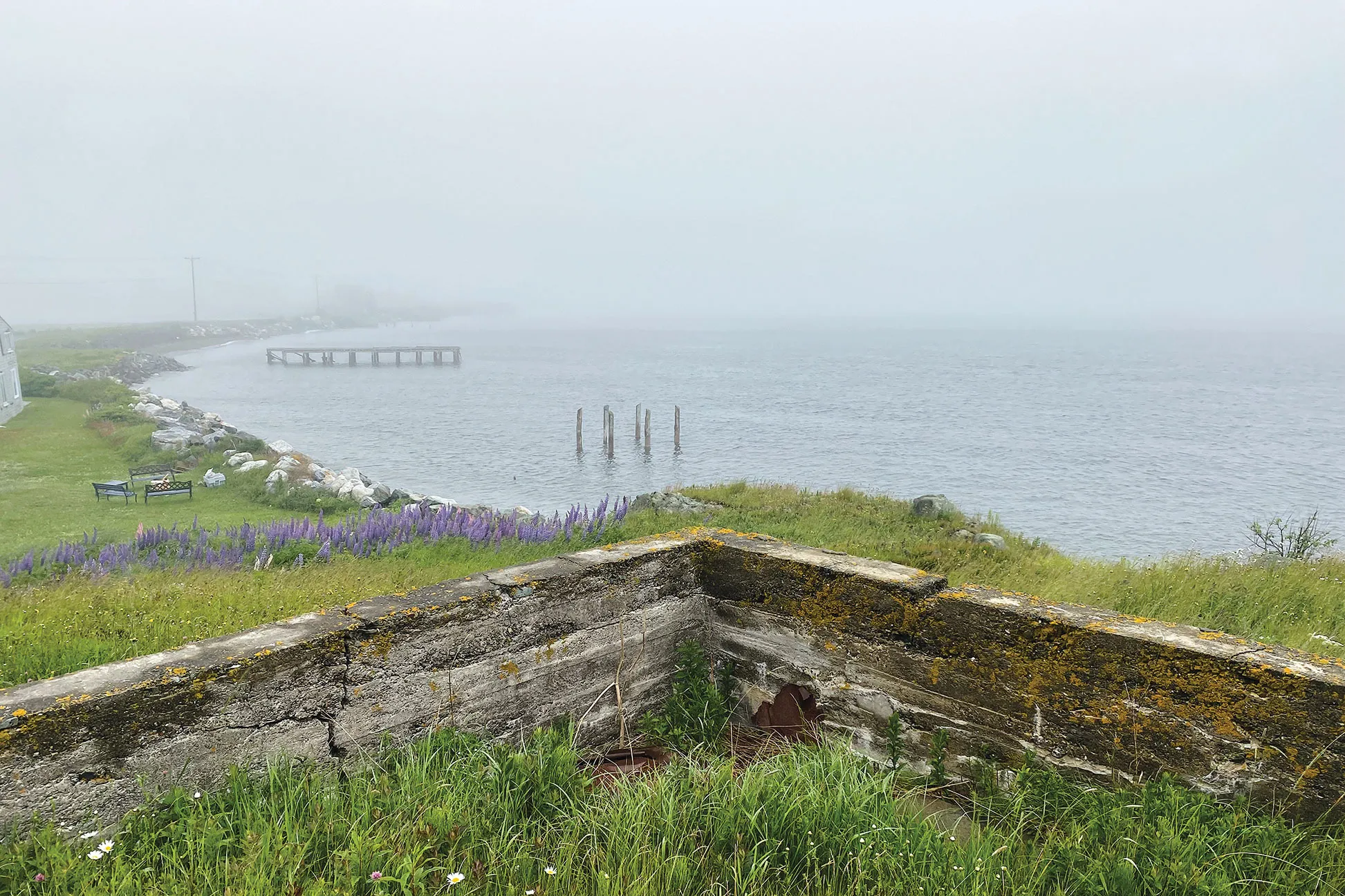 The foundations of a church near Grand Manan