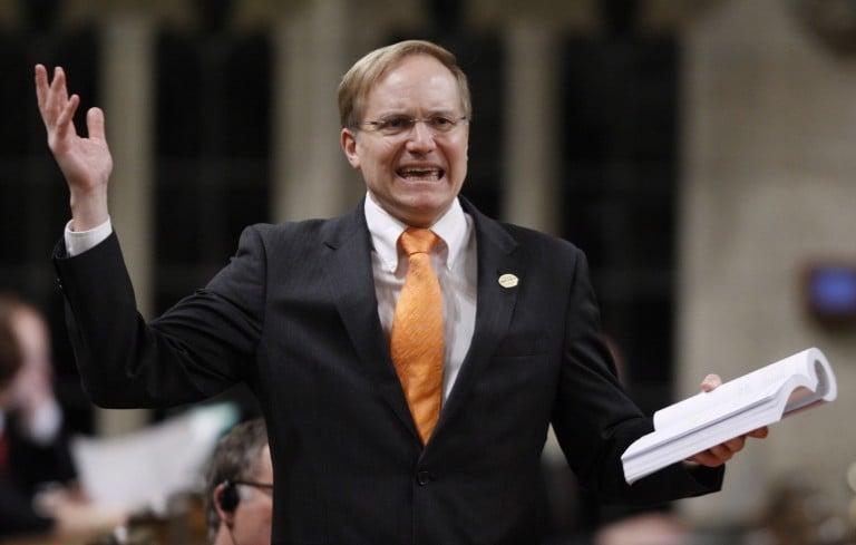 <p>NDP MP Peter Julian rises to debate the federal budget in the House of Commons in Ottawa, Tuesday April 3, 2012. THE CANADIAN PRESS/Adrian Wyld</p>
