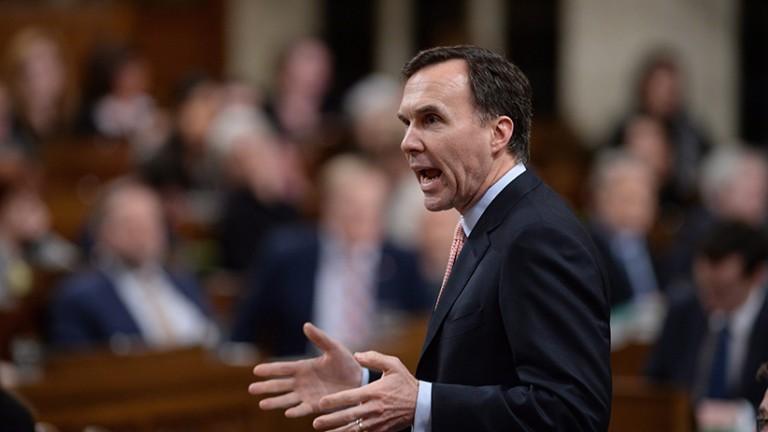 <p>Minister of Finance Bill Morneau responds to a question during question period in the House of Commons on Parliament Hill in Ottawa on Monday, Feb. 22, 2016. (Sean Kilpatrick/CP)</p>
