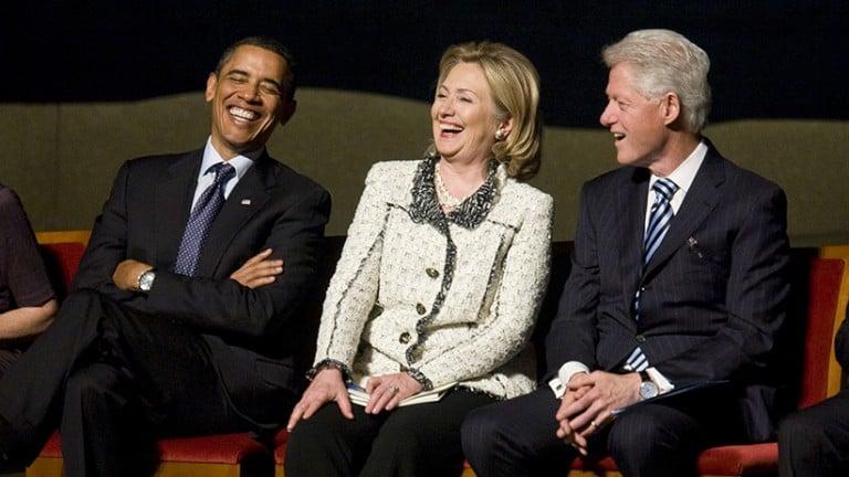 <p>U.S. President Barack Obama, U.S. Secretary of State Hillary Clinton, and Former U.S. President Bill Clinton attend a memorial service for Ambassador Richard Holbrooke on January 14, 2011 at the Kennedy Center in Washington, D.C. (Kristoffer Tripplaar/Getty Images)</p>
