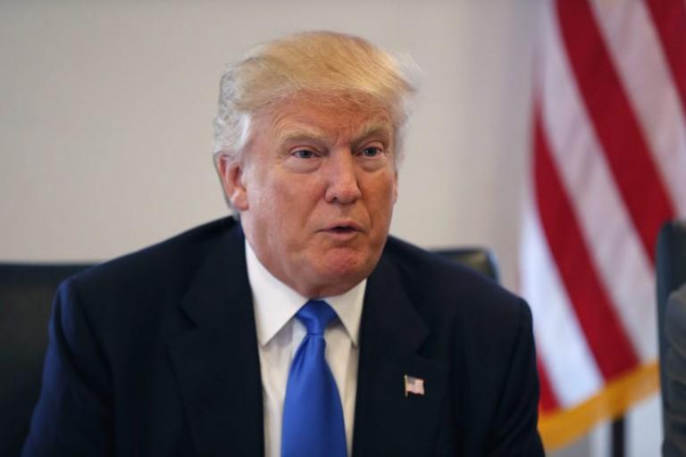<p>Republican presidential candidate Donald Trump holds a roundtable meeting with the Republican Leadership Initiative in his offices at Trump Tower in New York on Aug. 25. (AP Photo/Gerald Herbert, File)</p>
