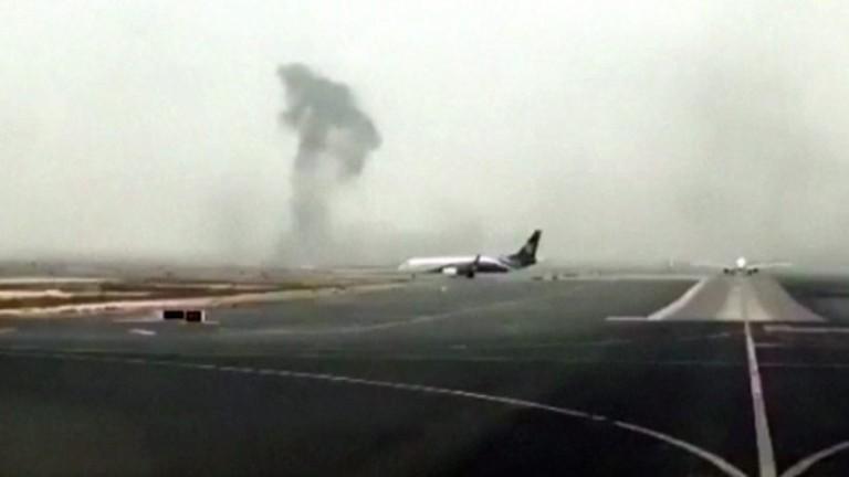 <p>This image made from video shows smoke rising after an Emirates flight crash landed at Dubai International Airport on Wednesday, Aug. 3, 2016.  (Hayen Ayari via AP)</p>
