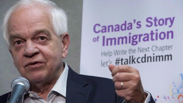 <p>Minister of Immigration John McCallum addresses a news conference in Vancouver, Wednesday, August 17, 2016. THE CANADIAN PRESS/Jonathan Hayward</p>
