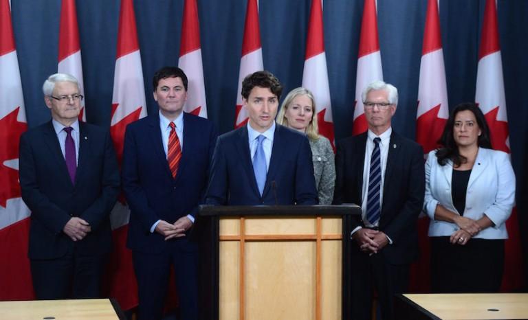 <p>Prime Minister Justin Trudeau holds a press conference at the National Press Theatre in Ottawa on Tuesday, Nov. 29, 2016, announcing that his government would approve two pipeline projects. (Sean Kilpatrick/CP)</p>
