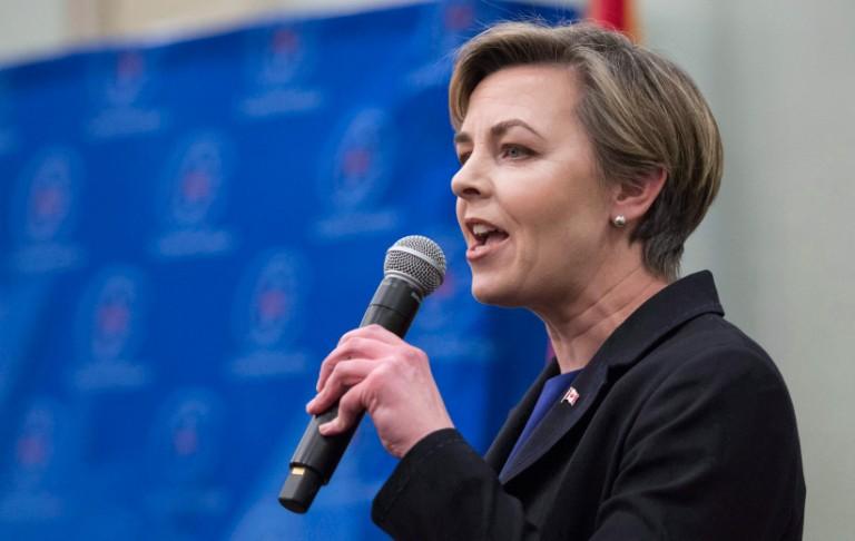 <p>Candidate Kellie Leitch addresses a Conservative Party leadership debate Monday, February 13, 2017 in Montreal. (Paul Chiasson/CP)</p>
