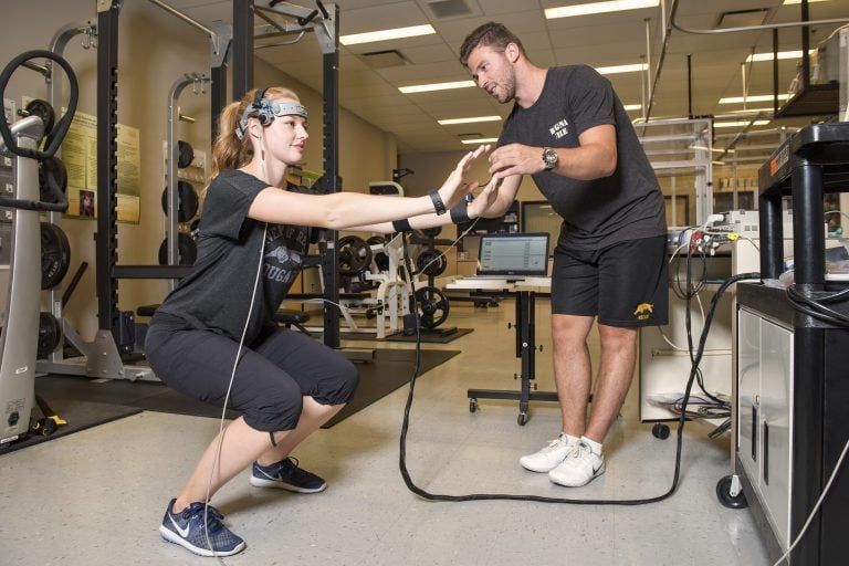 University of Regina student completing fitness test