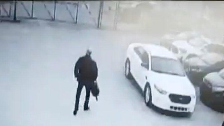 A still from a video showing Gabriel Wortman in the Brinks yard on March 30, 2020.