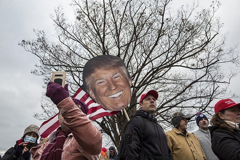 Trump supporters gather near the Capitol Building on Jan. 6, 2021 (Probal Rashid/LightRocket via Getty Images)