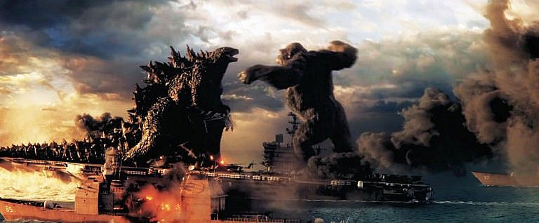 (From left) Godzilla, Kong, in a still from the forthcoming 2021 film (HBO Max/Everett Collection)