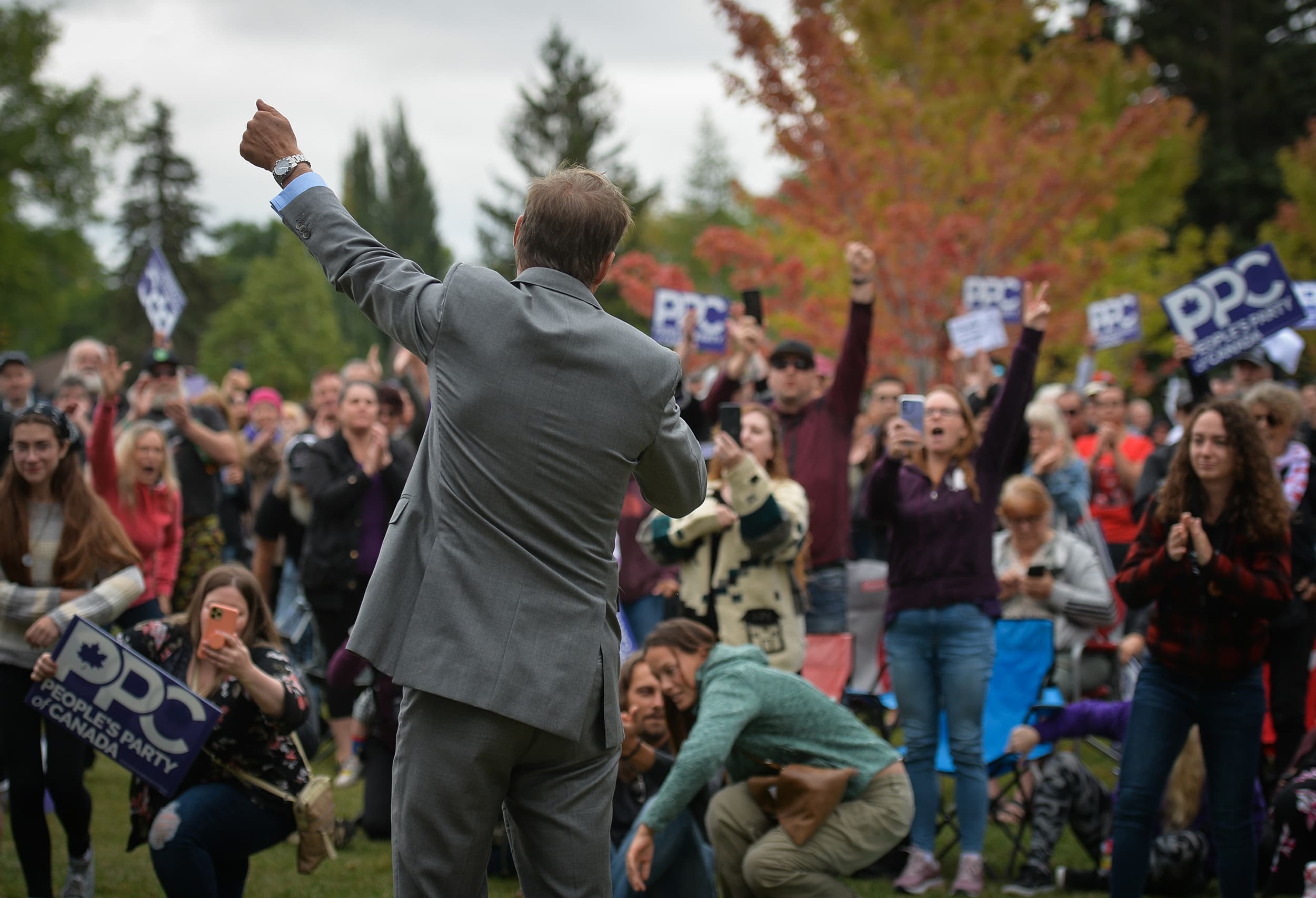 Maxime Bernier at an election rally in Edmonton last September (Artur Widak/NurPhoto/Getty Images)