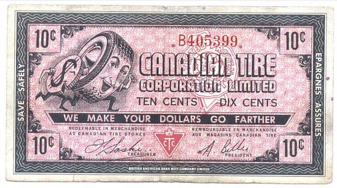 The first Canadian Tire bill. (Canadian Tire photo)