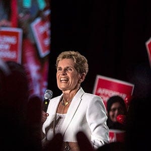 Ontario Premier Kathleen Wynne addresses the Ontario Liberal Party's AGM in Toronto on Saturday, February 3, 2018. THE CANADIAN PRESS/Chris Young