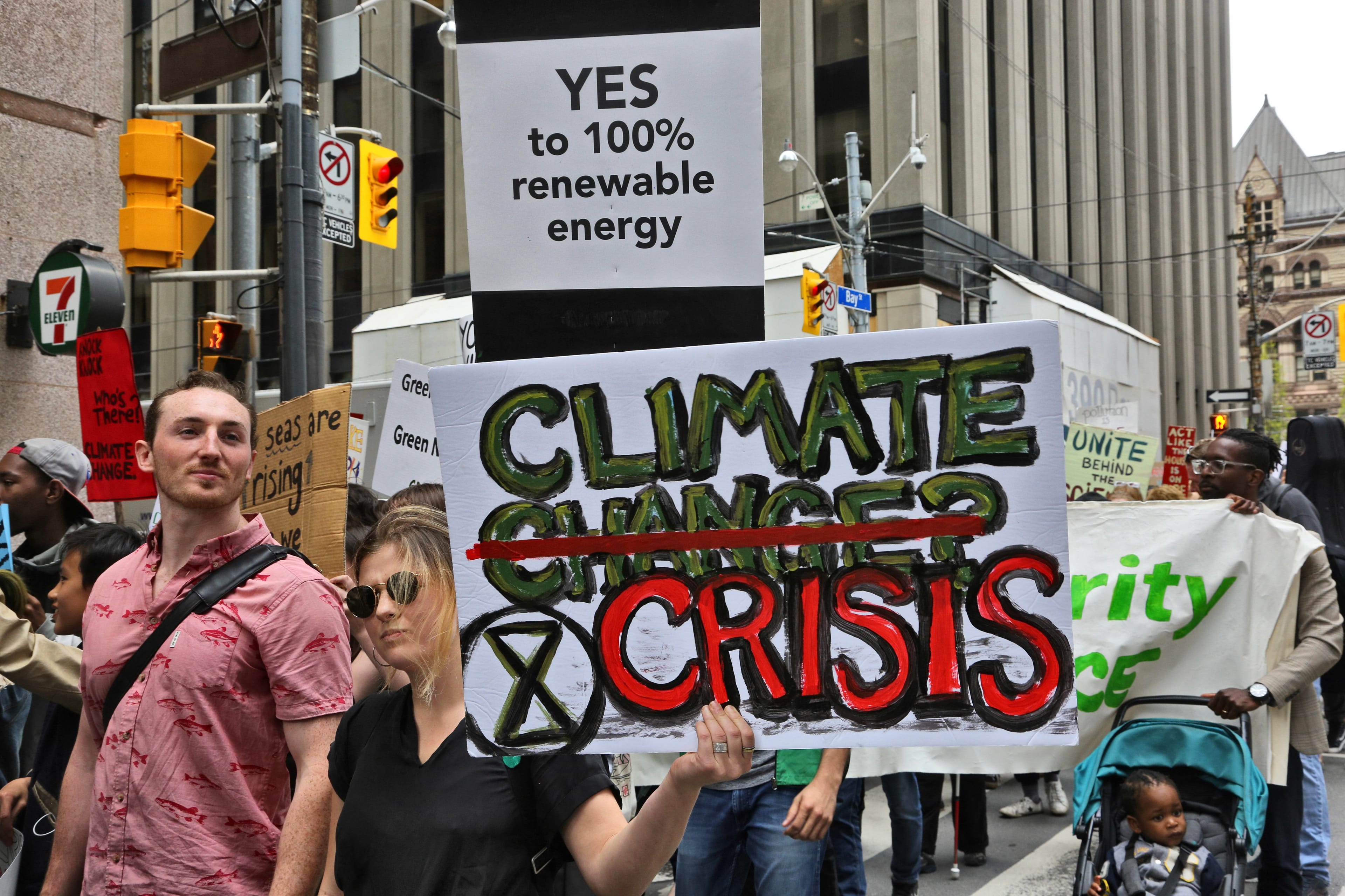 Youth march in a massive protest against climate change in Toronto on May 24, 2019. (Creative Touch Imaging Ltd./NurPhoto via Getty Images)