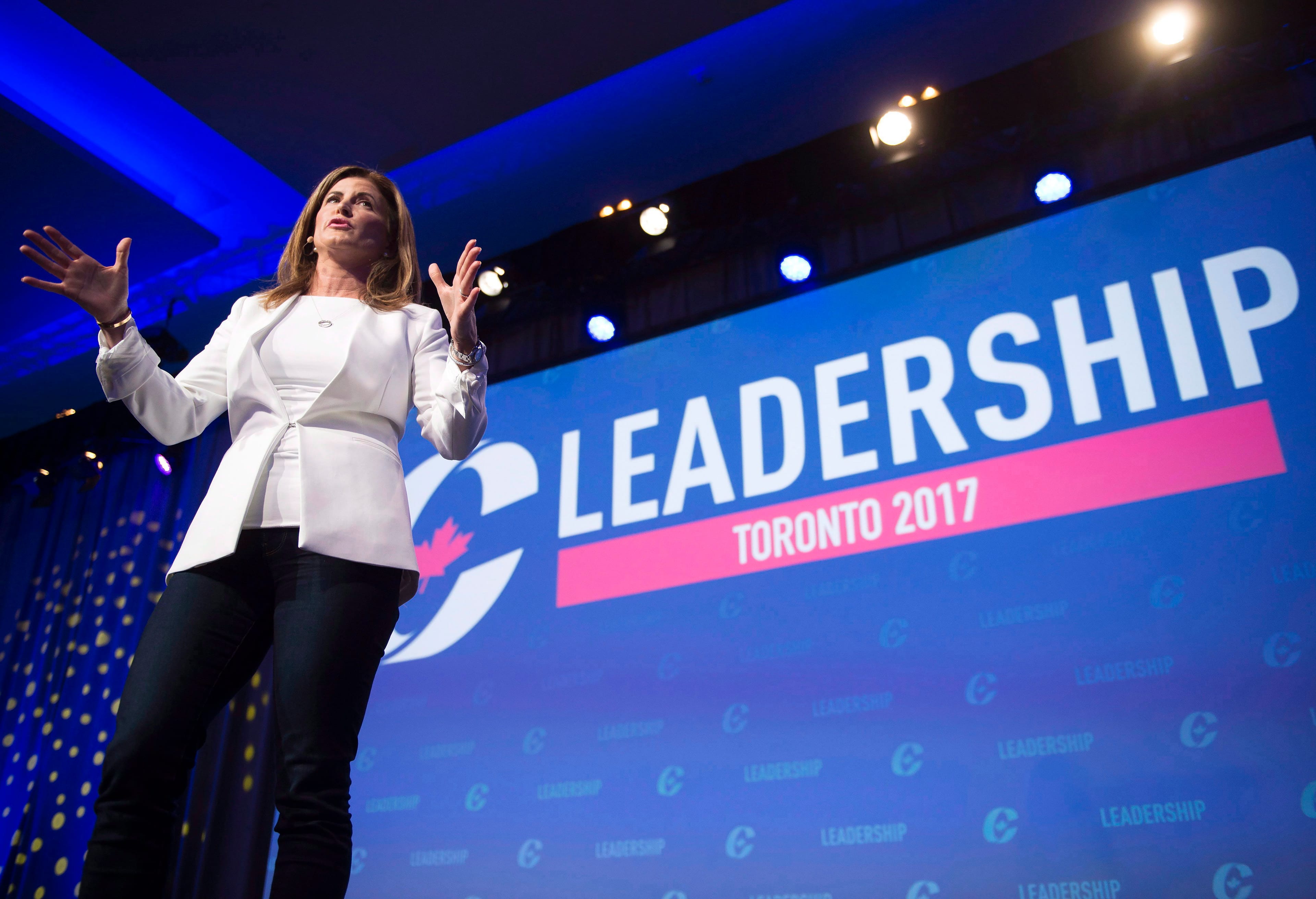 Then-Conservative interim leader Rona Ambrose speaks at the federal Conservative leadership convention in Toronto on May 27, 2017. (Frank Gunn/CP)