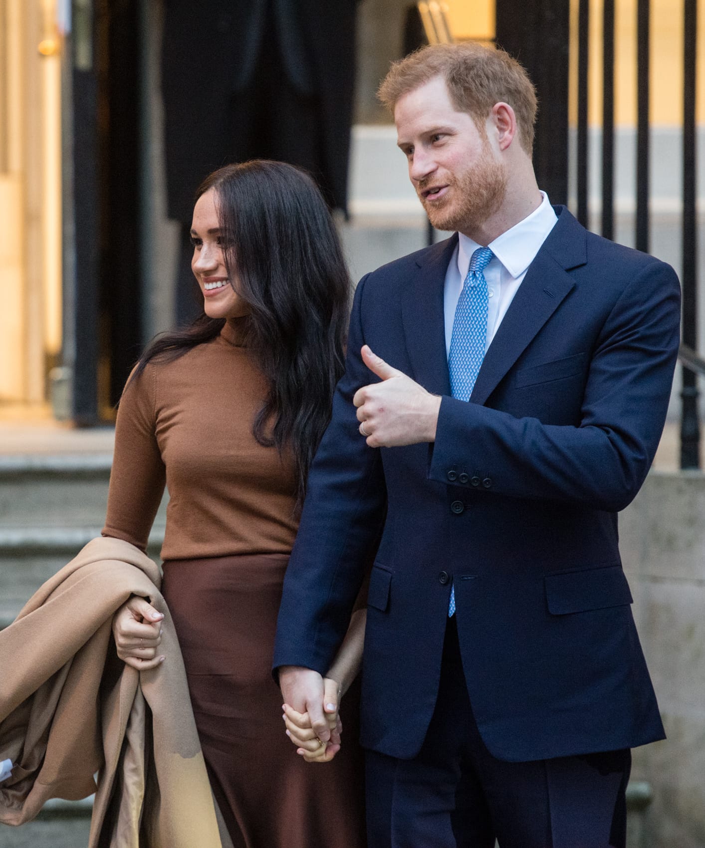 Prince Harry and Meghan visit Canada House on Jan. 7 in London (Samir Hussein/WireImage/Getty Images)