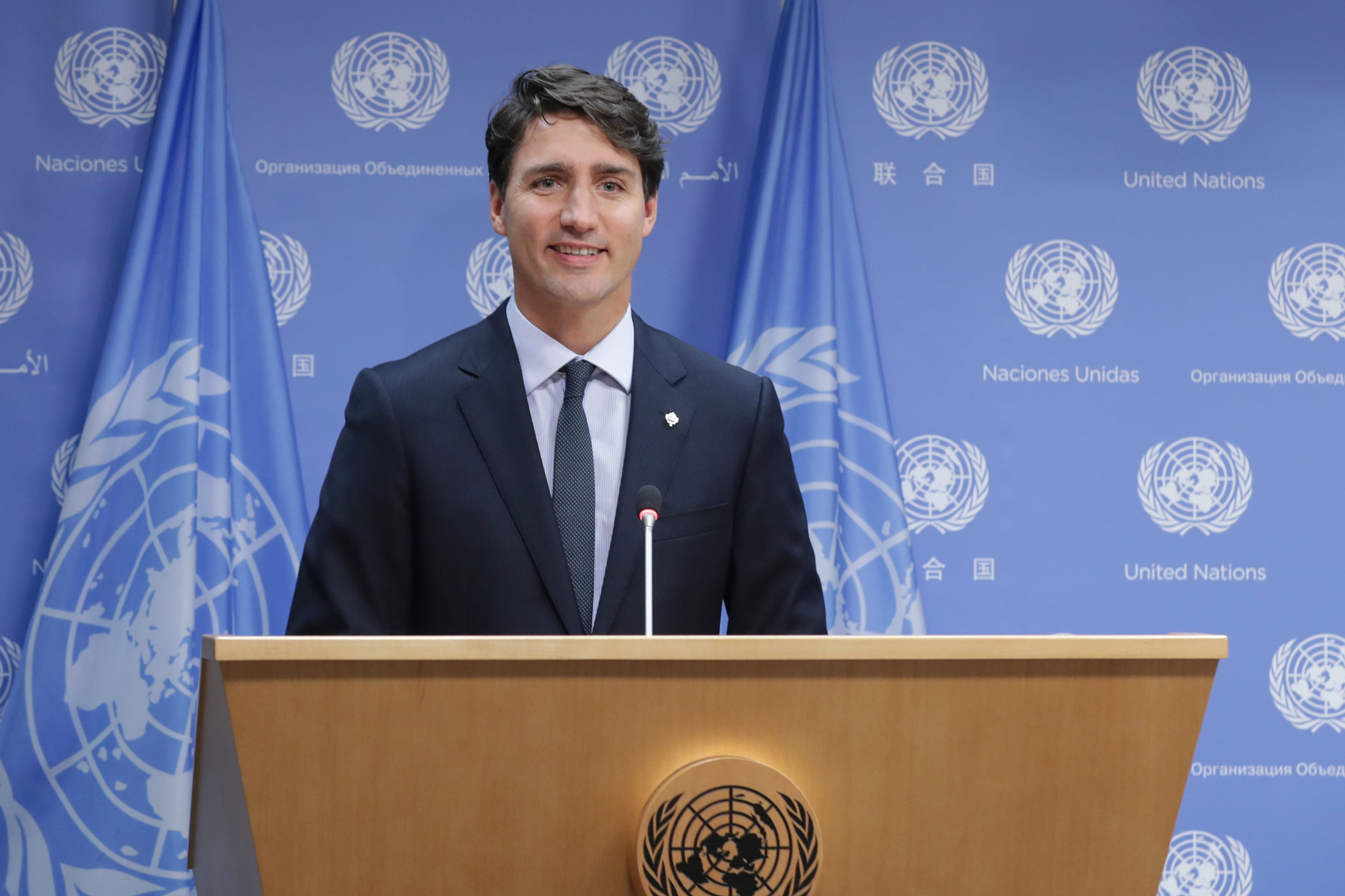 Justin Trudeau, Prime Minister of Canada, at the United Nations headquarters in New York City on Sept. 21, 2017. (EuropaNewswire/Gado/Getty Images)